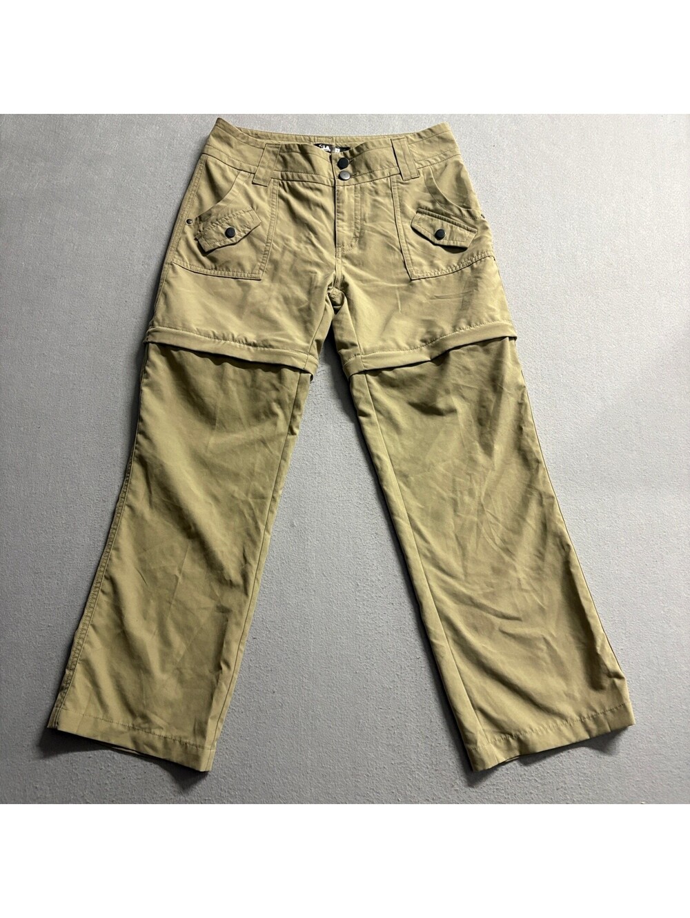 Rugged Exposure convertible Cargo Pants Womens 6 Green Hiking Outdoor Zip Off